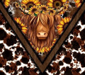 Cow and sunflowers
