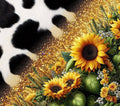 Cow & sunflowers